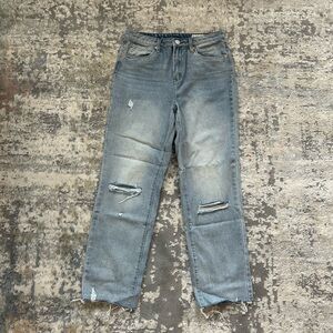Blank NYC the madison cropped wide‎ leg  distressed jeans 27